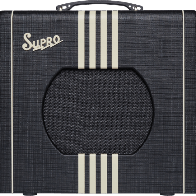 Supro Delta King 12 black and cream stripes